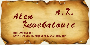 Alen Kuvekalović vizit kartica